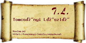 Tomcsányi László névjegykártya