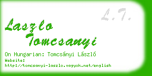 laszlo tomcsanyi business card