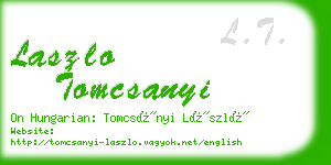 laszlo tomcsanyi business card